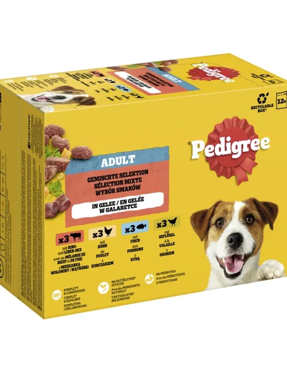 Pedigree Adult Multipack mit Rind- und Lebermischung, mit Huhn, mit Fisch, mit Geflügel 1,2kg