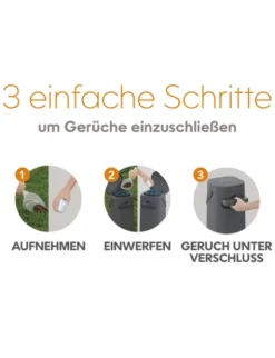 pet genie Entsorgungseimer dunkelgrau