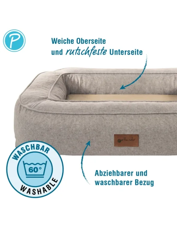 Petlando Hundebett Lima Ortho braun 80 x 55 cm