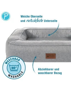 Petlando Hundebett Lima Ortho grau 80 x 55 cm