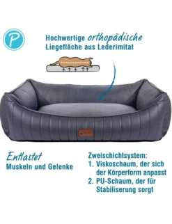 Petlando Hundebett Linz Ortho anthrazit 90 x 70 cm
