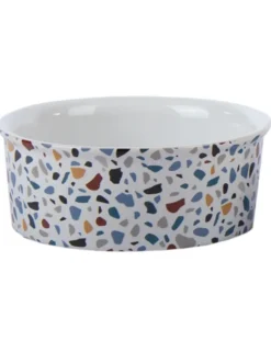 Petlando Keramik-Hundenapf Terrazzo weiß S