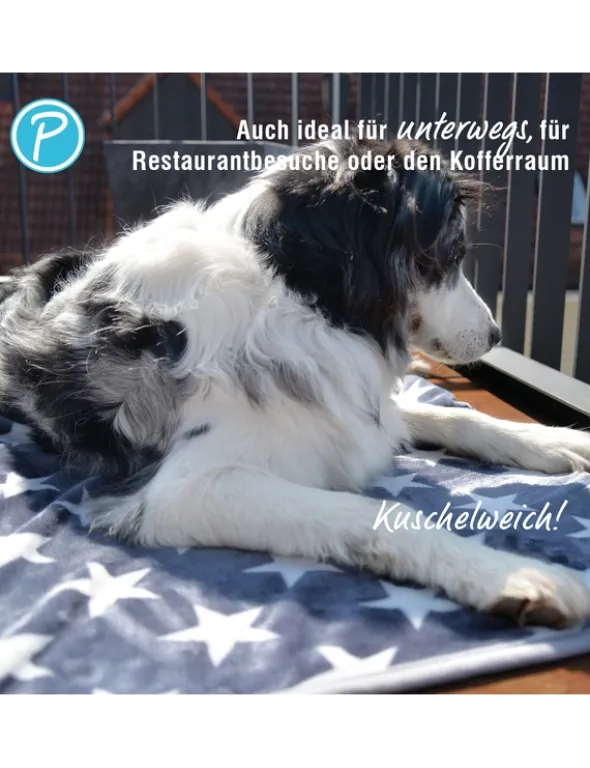 Petlando Kuscheldecke Stars grau 100 x 70 cm