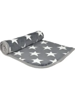 Petlando Kuscheldecke Stars grau 100 x 70 cm