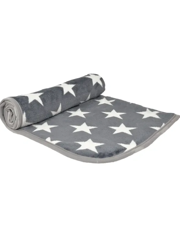 Petlando Kuscheldecke Stars grau 100 x 70 cm