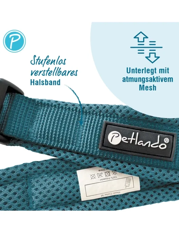 Petlando Mesh Halsband petrol 18/2,0 cm