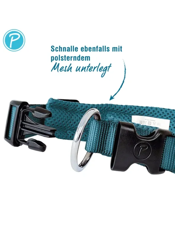 Petlando Mesh Halsband petrol 18/2,0 cm