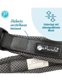 Petlando Mesh Halsband schwarz 18/2,0 cm