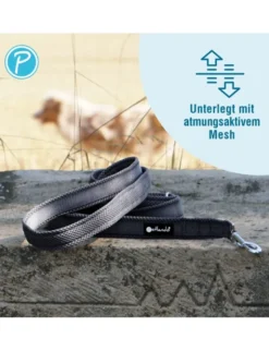 Petlando Mesh verstellbare Führleine schwarz 2,3 m/ 15 mm