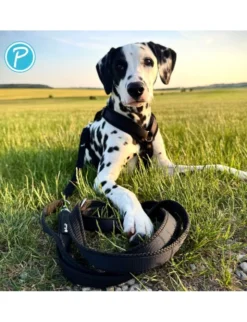 Petlando Mesh verstellbare Führleine schwarz 2,3 m/ 15 mm