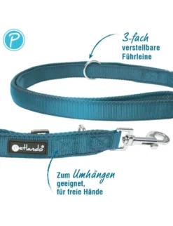 Petlando Mesh verstellbare Führleine petrol 2,3 m/ 15 mm