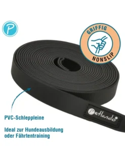Petlando Trekking Schleppleine 10mm schwarz 5 m
