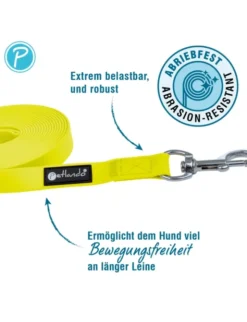 Petlando Trekking Schleppleine 10mm gelb 10 m