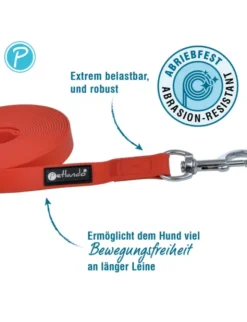 Petlando Trekking Schleppleine 20mm rot 5 m