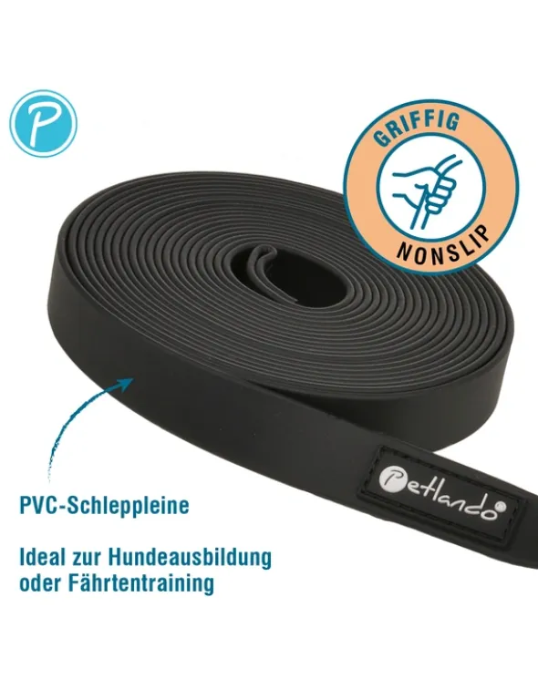 Petlando Trekking Schleppleine 20mm schwarz 5 m