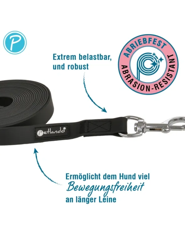 Petlando Trekking Schleppleine 20mm schwarz 5 m