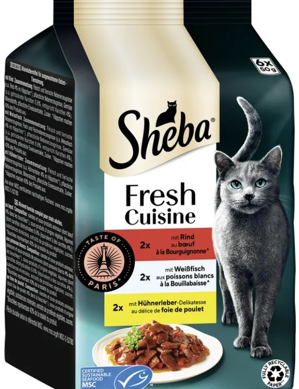 Sheba Fresh Cuisine mit Rind, mit Weißfisch, mit Hühnerleber 300g