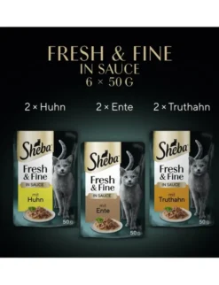 Sheba Fresh & Fine in Sauce mit Huhn, mit Truthahn, mit Ente 300g