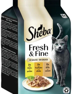 Sheba Fresh & Fine in Sauce mit Huhn, mit Truthahn, mit Ente 300g