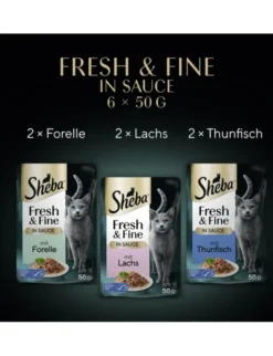 Sheba Fresh & Fine in Sauce mit Lachs, mit Thunfisch, mit Forelle 300g