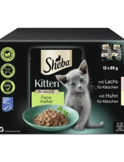 Sheba Kitten Feine Vielfalt in Sauce mit Lachs, mit Huhn 1kg