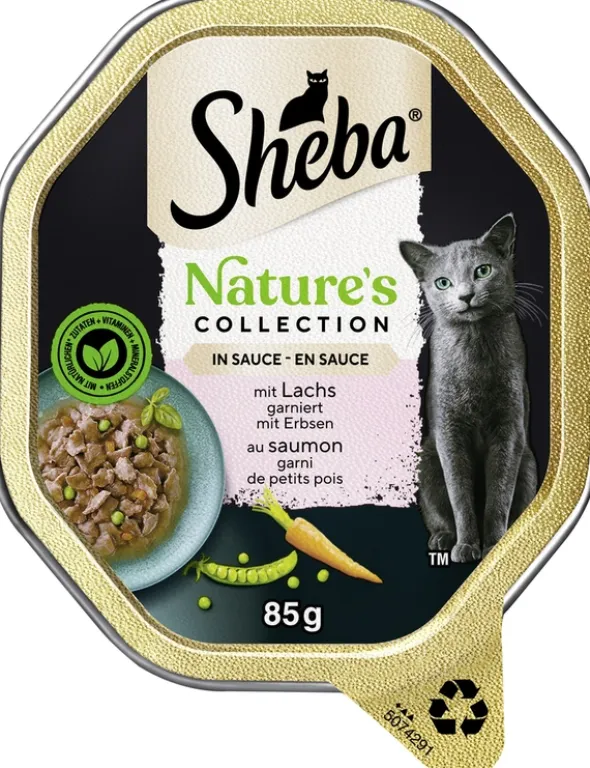 Sheba Nature's Collection in Sauce mit Lachs garniert mit Erbsen 85g