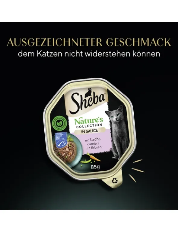 Sheba Nature's Collection in Sauce mit Lachs garniert mit Erbsen 85g