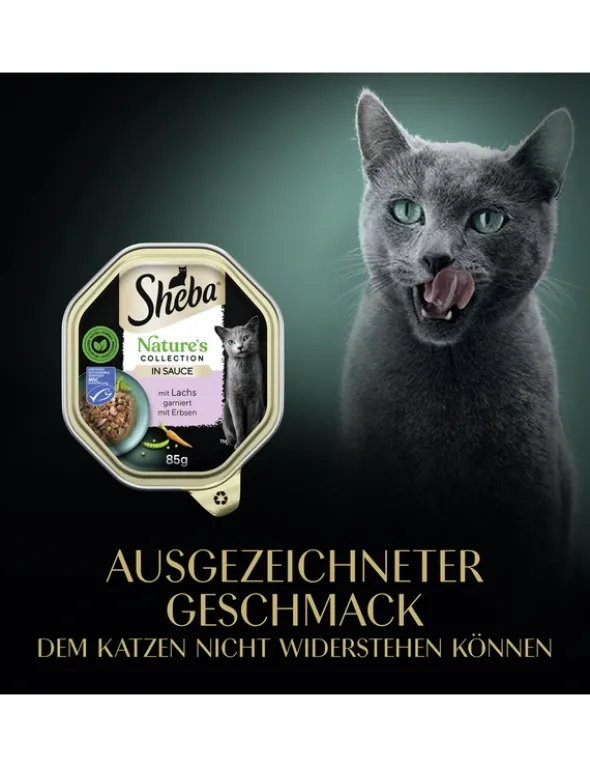Sheba Nature's Collection in Sauce mit Lachs garniert mit Erbsen 85g