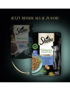 Sheba Nature's Collection in Sauce mit Thunfisch und Leinöl garniert mit Karotten und Erbsen 85g