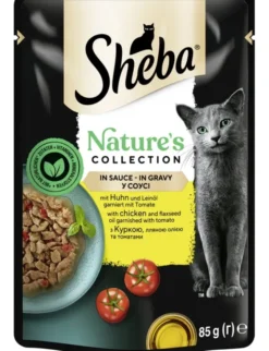Sheba Nature's Collection in Sauce mit Huhn und Leinöl garniert mit Tomate 85g