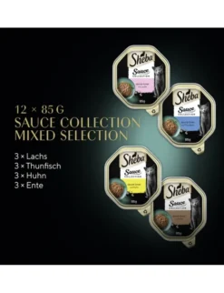 Sheba Sauce Collection Feine Vielfalt mit Lachs, mit Thunfisch, mit Huhn, mit Ente 1kg