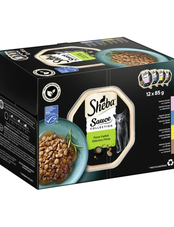 Sheba Sauce Collection Feine Vielfalt mit Lachs, mit Thunfisch, mit Huhn, mit Ente 1kg