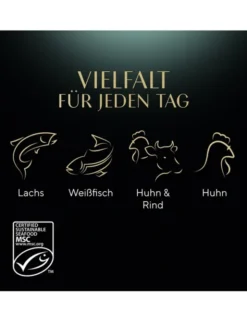 Sheba Selection in Sauce Feine Vielfalt Multipack mit Lachs, mit Weissfisch, mit Huhn und Rind, mit Huhn 1kg