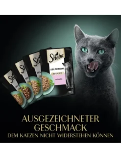 Sheba Selection in Sauce Feine Vielfalt Multipack mit Lachs, mit Weissfisch, mit Huhn und Rind, mit Huhn 1kg