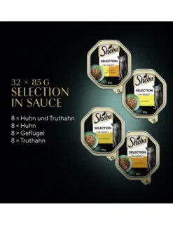 Sheba Selection in Sauce Geflügel Variation Multipack mit Huhn und Truthahn, mit Huhn, mit Geflügel, mit Truthahn 2,7kg