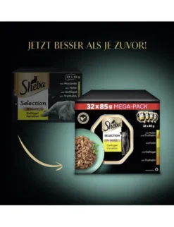 Sheba Selection in Sauce Geflügel Variation Multipack mit Huhn und Truthahn, mit Huhn, mit Geflügel, mit Truthahn 2,7kg
