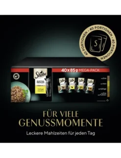 Sheba Selection in Sauce Geflügel Variation Multipack mit Ente, mit Huhn, mit Geflügel, mit Ente und Truthahn 3,4kg