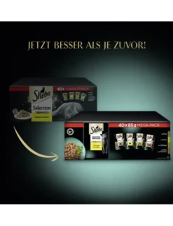 Sheba Selection in Sauce Geflügel Variation Multipack mit Ente, mit Huhn, mit Geflügel, mit Ente und Truthahn 3,4kg