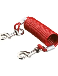 TRIXIE Anbindeleine mit Spiralkabel rot 5 m