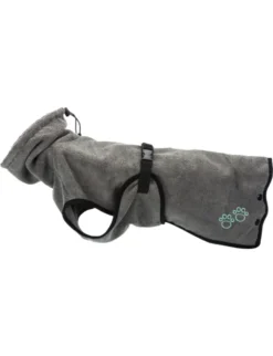 TRIXIE Bademantel für Hunde grau 40 cm