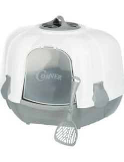TRIXIE Ecktoilette Maro mit Haube grau