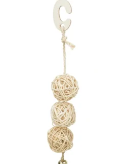 TRIXIE 3er Rattanball mit Glocke beige 24 cm