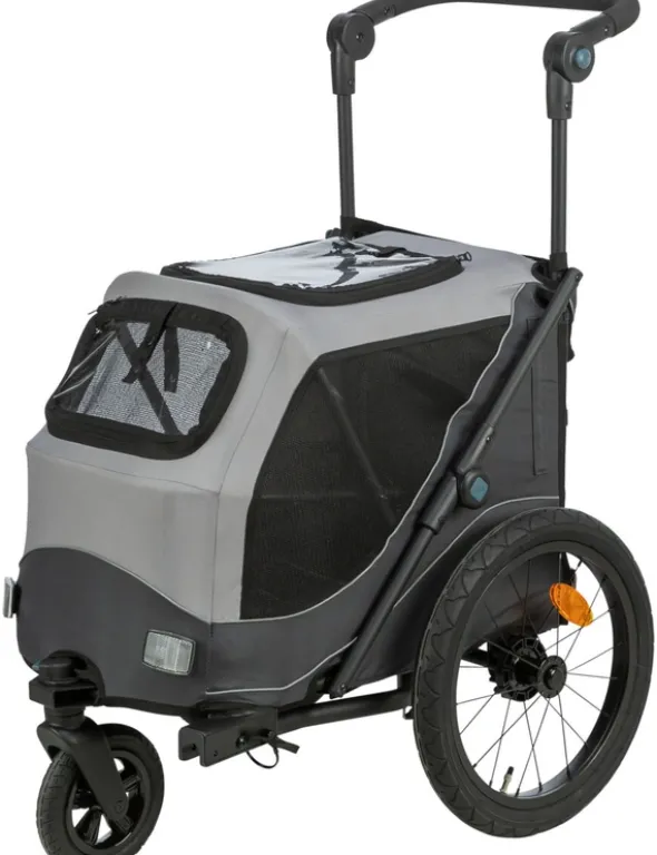 TRIXIE Fahrrad-Anhänger schnell zusammenklappbar grau S