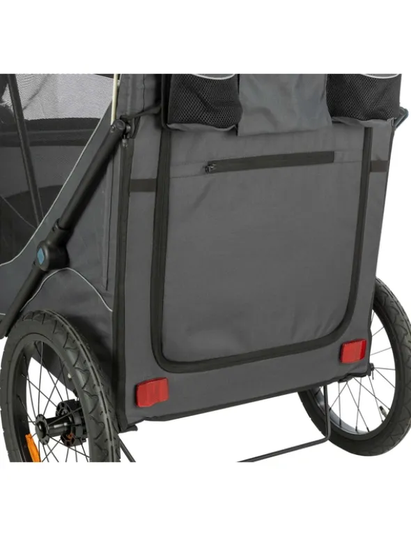 TRIXIE Fahrrad-Anhänger schnell zusammenklappbar grau S