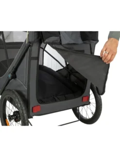 TRIXIE Fahrrad-Anhänger schnell zusammenklappbar grau S