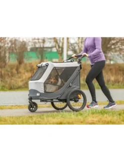 TRIXIE Fahrrad-Anhänger schnell zusammenklappbar grau S