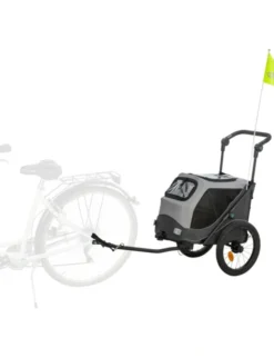 TRIXIE Fahrrad-Anhänger schnell zusammenklappbar grau S