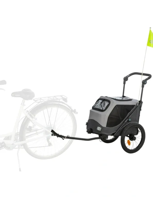 TRIXIE Fahrrad-Anhänger schnell zusammenklappbar grau S