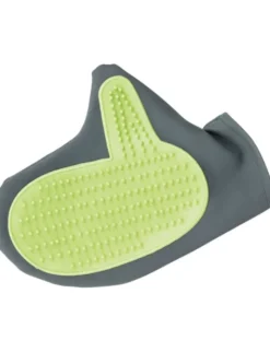 TRIXIE Fellpflege-Handschuh PU/TPR grau/grün 11 x 21 cm