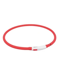 TRIXIE Flash Leuchtring USB Silikon rot 70 cm